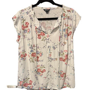 Buffalo David Bitton Floral Capped Sleeve Blouse